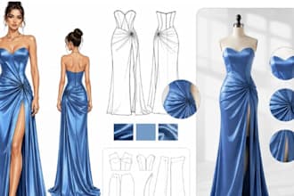 create fashion illustration technical flat drawing   pattern and apparel