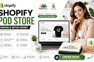 shopify pod website design printful printify ecommerce expert