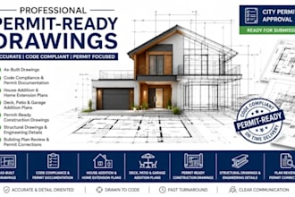 draw house architectural permit plans, structural permit drawings for pa, ca, wa