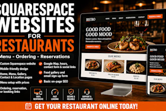 design a modern squarespace website for restaurant with cafe