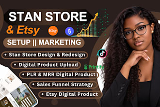 setup stan store, etsy shop, stan store marketing, beacons ai, digital products