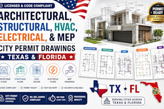 architectural, structural, hvac, electrical, mep germany city permit drawing