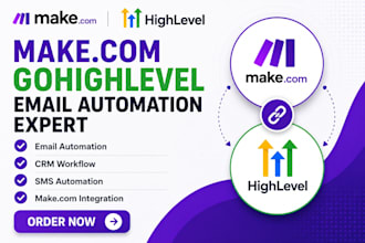 build make com gohighlevel ai email automation CRM workflows SMS automation