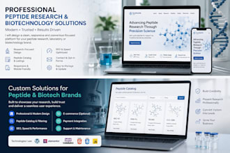 design a professional peptide research, or wellness website