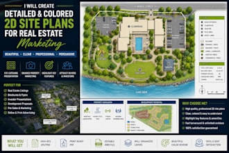 create colored 2d site plans for real estate marketing