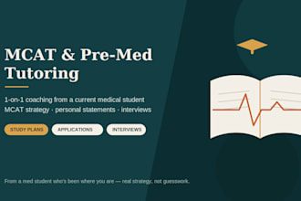 tutor students in premed courses and mcat prep