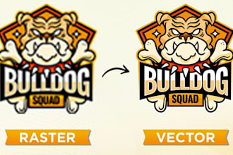 do logo vectorization, convert png image to vector eps, svg vector file