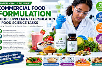 commercial food formulation food supplement formulation and food science tasks