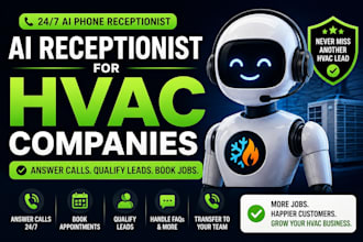 build an ai receptionist for hvac companies to answer calls and book jobs