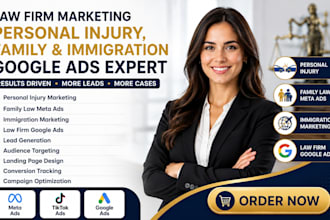 do personal injury marketing, family meta ads, immigration, law firm google ads