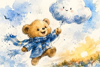 create watercolor storybook illustrations for children
