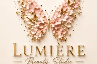 minimalist luxury botanical and beauty logo design
