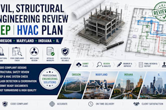civil, structural engineering review mep hvac plan in oregon maryland indiana il