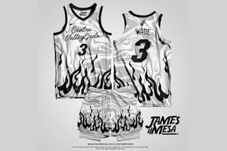 design professionally  sublimation basketball jersey or uniform  in 12 hours