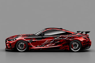 a professional car wrap design or vehicle wrap design