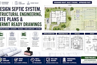 design septic system, structural engineering site plans and permit ready drawing
