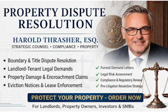 write a real estate dispute demand letter boundary, title, eviction, damage
