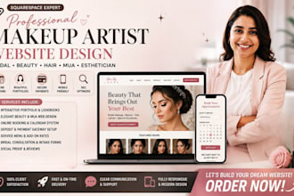 design squarespace makeup artist bridal beauty hair makeup esthetician website