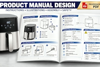 design professional product manual, instruction manual and user guide