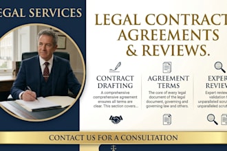 be your lawyer in legal contract, agreement and reviews