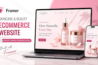 build framer skincare, beauty, cosmetics ecommerce website and online store
