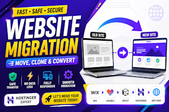 migrate, clone or convert website to wordpress, hostinger or elementor