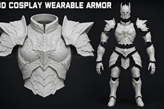 create custom 3d armor model cosplay armor wearable armor stl for 3d print paint
