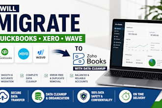 migrate quickbooks xero wave to zoho books with data cleanup