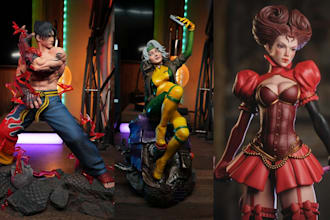 3d print and paint action figure model anime figure statues stl resin printing