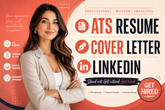 write and upgrade resume ats resume cv, cover letter, linkedin