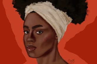 draw a stunning semirealistic digital portrait