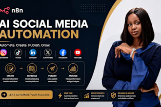 build n8n ai social media bot instagram tiktok linkedin auto post and analytics