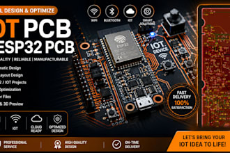 design iot pcb, esp32 pcb, circuit schematic and pcb layout