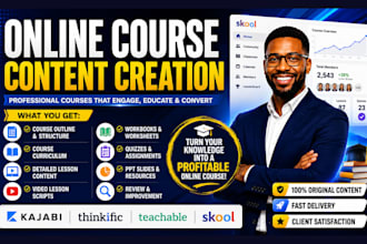 prepare online course content, online course creation and course development