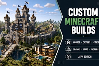 build custom minecraft houses, castles, cities and structures