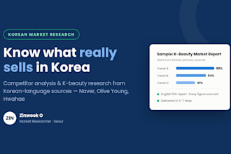 do market research and competitor analysis for the korean market