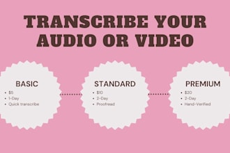 transcribe video or audio, without ai