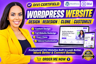 develop divi wordpress website using divi theme, divi builder as a divi expert