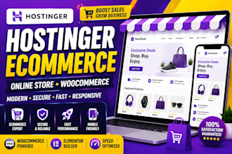 build hostinger ecommerce store, woocommerce and online shop