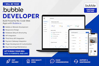 create bubble web app, bubble mvp app, bubble io, saas app bubble app dev