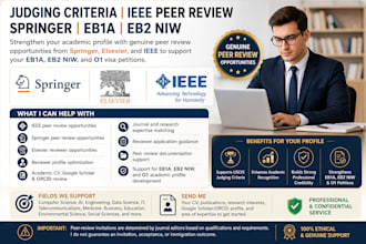 get ieee springer elsevier peer review invite for uscis eb1 o1 eb2 niw judging