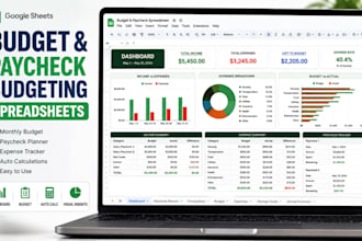 create custom budget and paycheck spreadsheet in google sheets or excel for you
