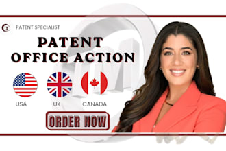 prepare patent office action response for US UK eu and canada