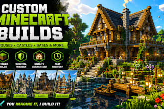 build a custom minecraft house, base, castle or survival build