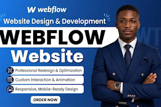 design and redesign webflow website and the development of webflow website