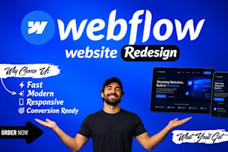 design and redesign webflow website and the development of webflow website