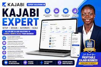 design kajabi website and landing page with sales funnel for course launch