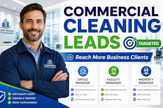 commercial cleaning leads office cleaning janitorial facility cleaning leads