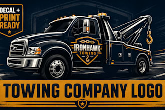 design a professional towing company logo and brand kit