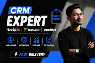 setup hubspot CRM, gohighlevel, pipedrive, asana workflow and ai automation